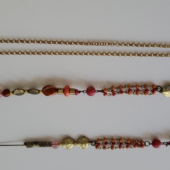 CJ Banks and Croft & Barrow Set of 2 Beaded Crystal Layering Necklaces - Picture 3 of 6